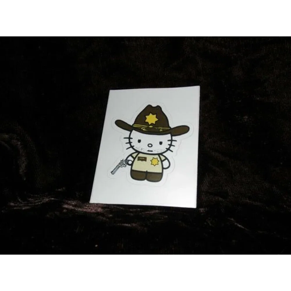 THE DEAD ZOMBIE TV SHOW KITTY RICK GRIMES DEPUTY SHERIFF DECAL (2.75W X 3.0